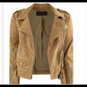 Hitchen suede leather biker jacket